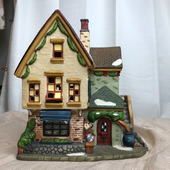 Pottery Shop Christmas Holiday Village Collectible Glitter Detail - Picture 3 of 14